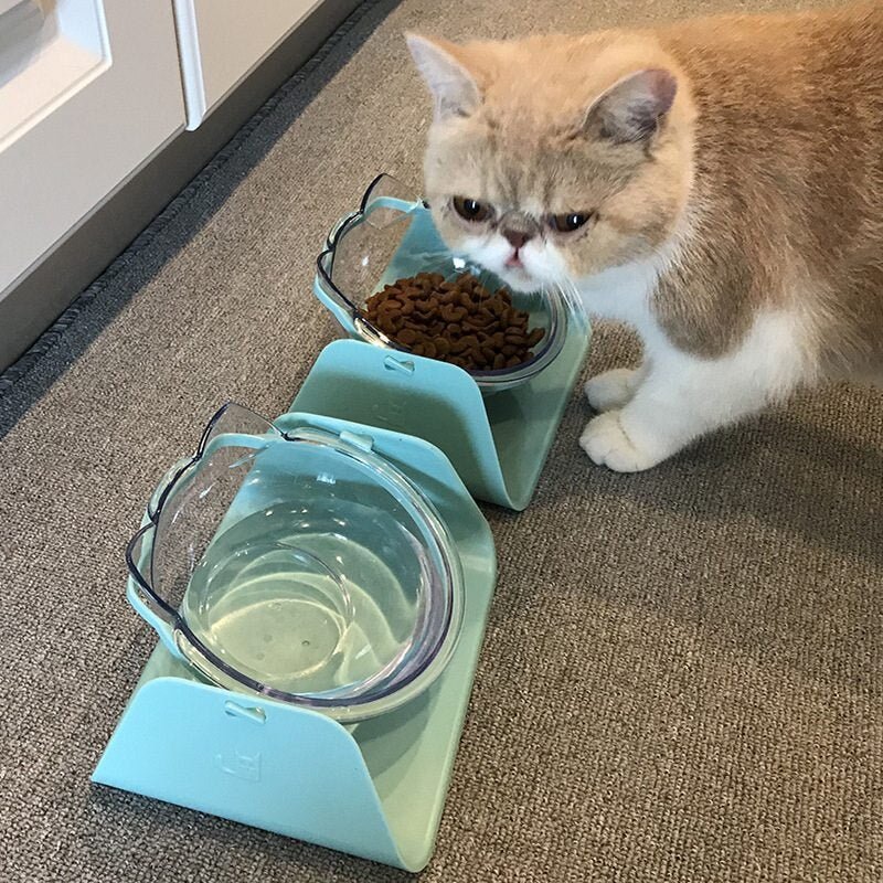 Cat Bowls Dogs Feeders Cats Feeding Bowl With Raised Stand For Cats Double Bowl Cats Food Bowls Water Bowls Pet Supplies